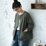 無地 長袖 ファスナー ジャケット