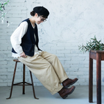 デニムベスト・長袖シャツ・ワイドパンツ 単品・セット販売