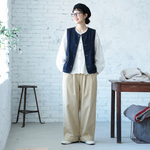 デニムベスト・長袖シャツ・ワイドパンツ 単品・セット販売