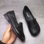 無地 フラットヒール キック ローファー