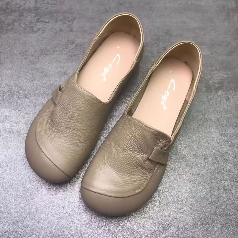 無地 フラットヒール キック ローファー