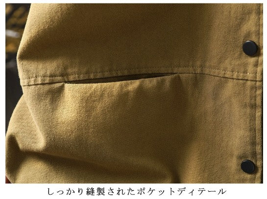 コットン混 ラウンドネック長袖ジャケット