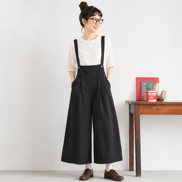 サロペット ワイドレッグ ロングパンツ