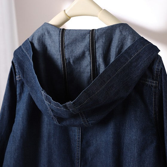 S～4XL くったり風合い ミディアムデニムパーカー
