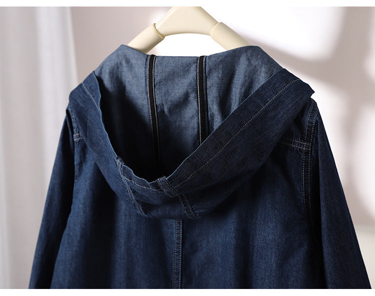 S～4XL くったり風合い ミディアムデニムパーカー