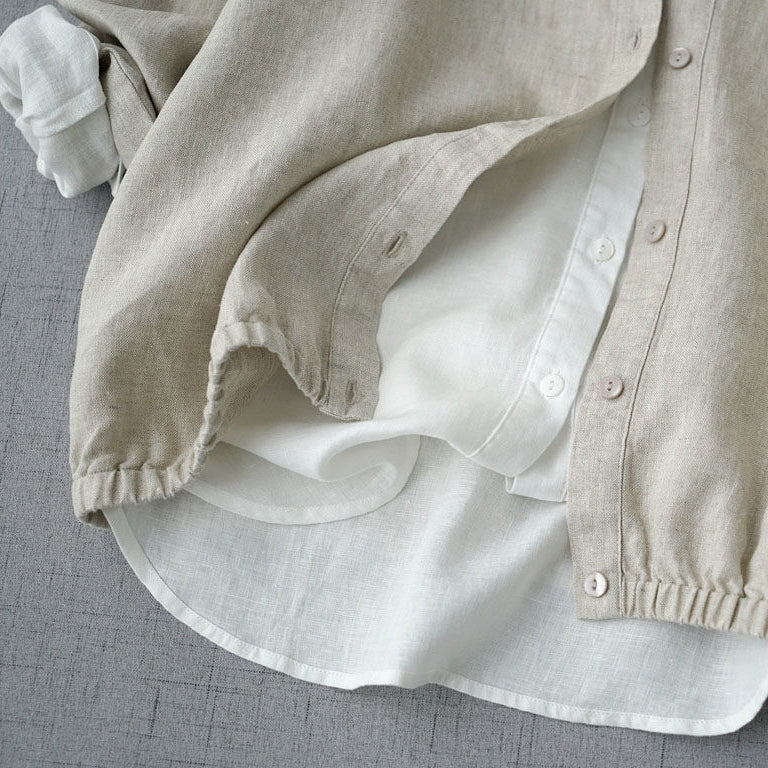 綿麻 さらりとした肌触り 軽い羽織りもの