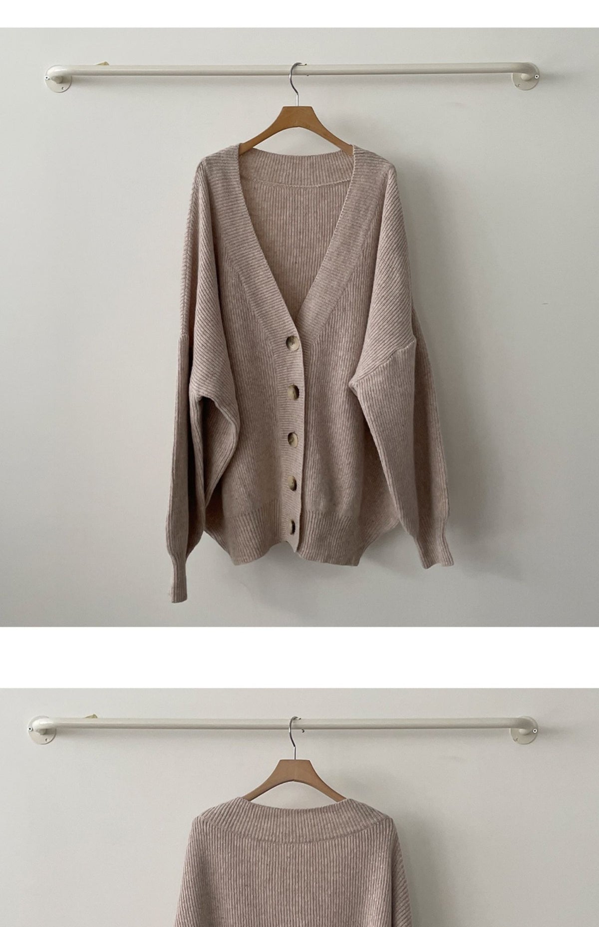 L～4XL 定番 無地 長袖 ボタン カーディガン