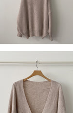 L～4XL 定番 無地 長袖 ボタン カーディガン