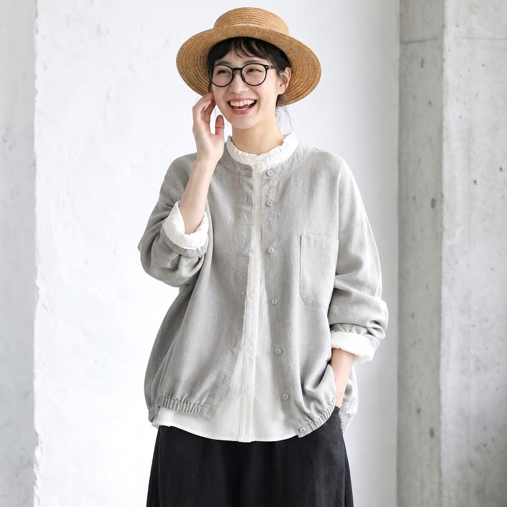 綿麻 さらりとした肌触り 軽い羽織りもの