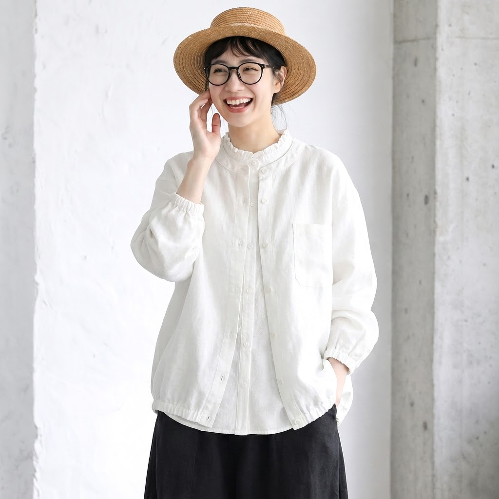 綿麻 さらりとした肌触り 軽い羽織りもの