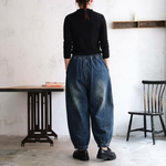無地 ドローコード付き ジーンズ