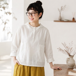フード付き コットン長袖プルオーバー