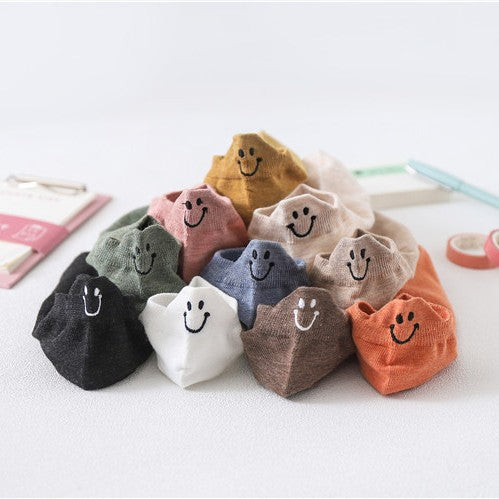 大流行 笑顔 刺繍 無地 ソックス