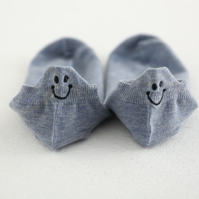 大流行 笑顔 刺繍 無地 ソックス