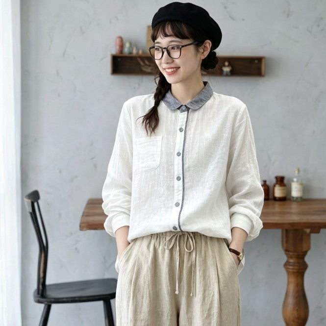 肌寒い日向け ロングスリーブ シャツ