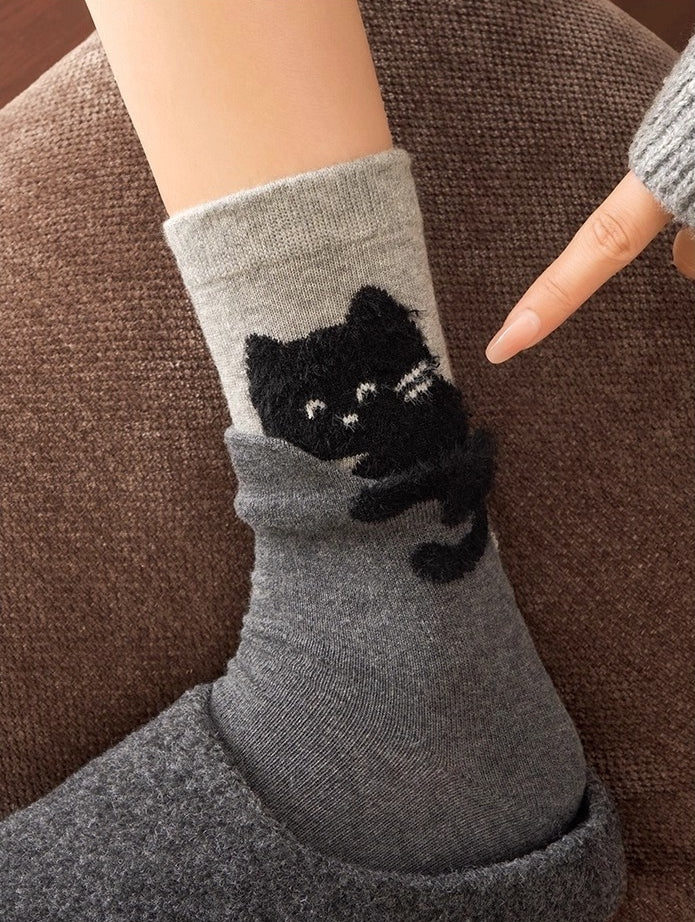 カートゥーン 動物柄 汗吸収 ソックス
