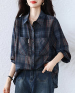 L～5XL チェック柄 オーバーサイズシャツ