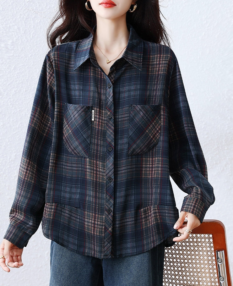 L～5XL チェック柄 オーバーサイズシャツ