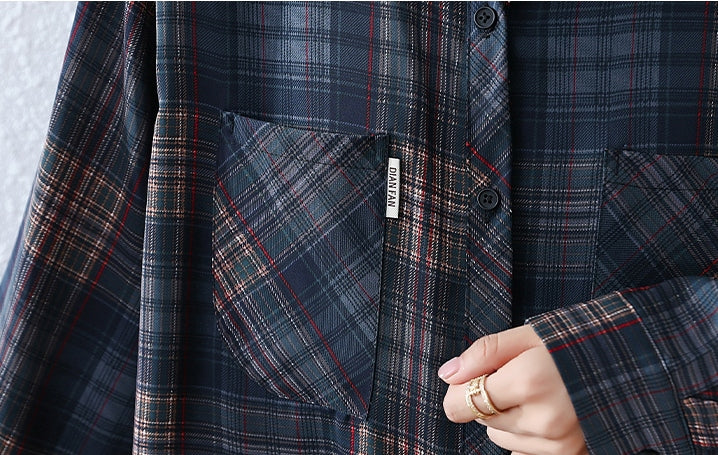 L～5XL チェック柄 オーバーサイズシャツ