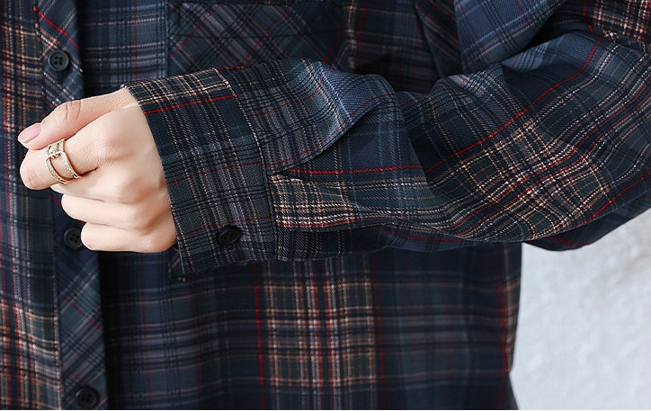 L～5XL チェック柄 オーバーサイズシャツ