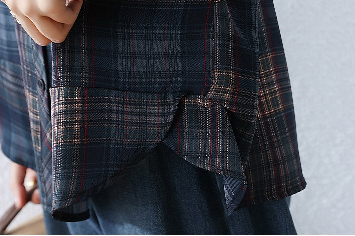 L～5XL チェック柄 オーバーサイズシャツ