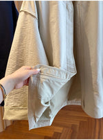 M～4XL ドロップショルダー 長袖 無地 配色 ジャケット