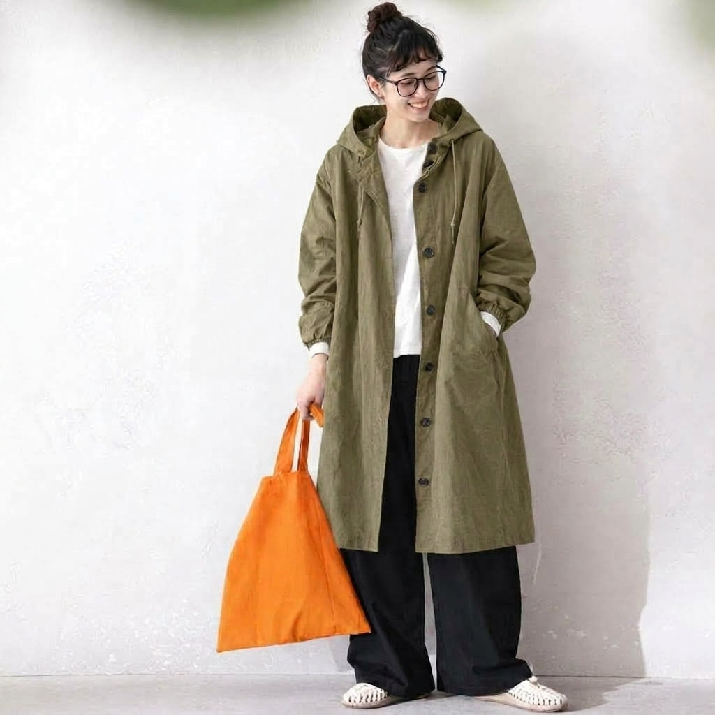 S～5XL ミディアムトレンチコート
