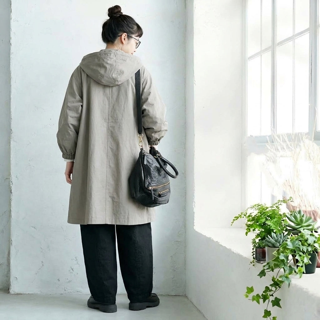 S～5XL ミディアムトレンチコート