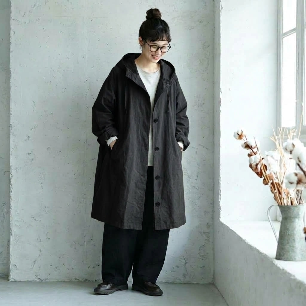 S～5XL ミディアムトレンチコート