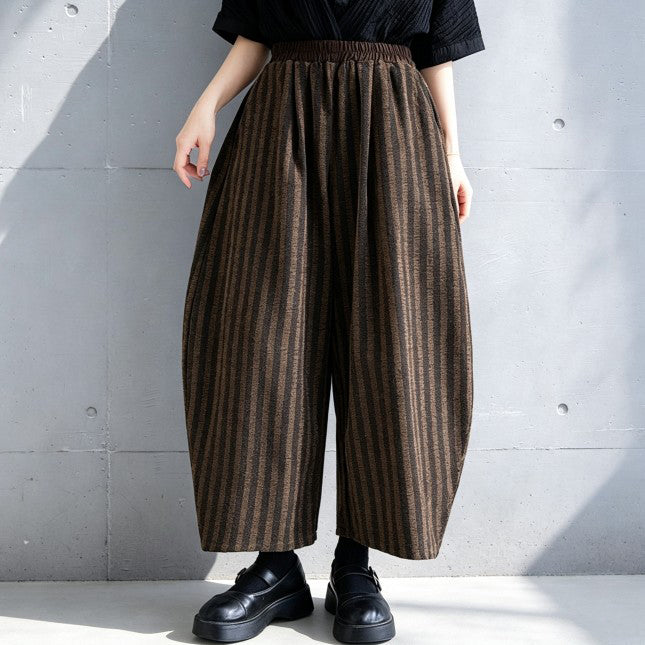 ストライプ柄 ワイドパンツ