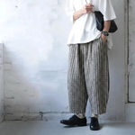 ストライプ柄 ワイドパンツ