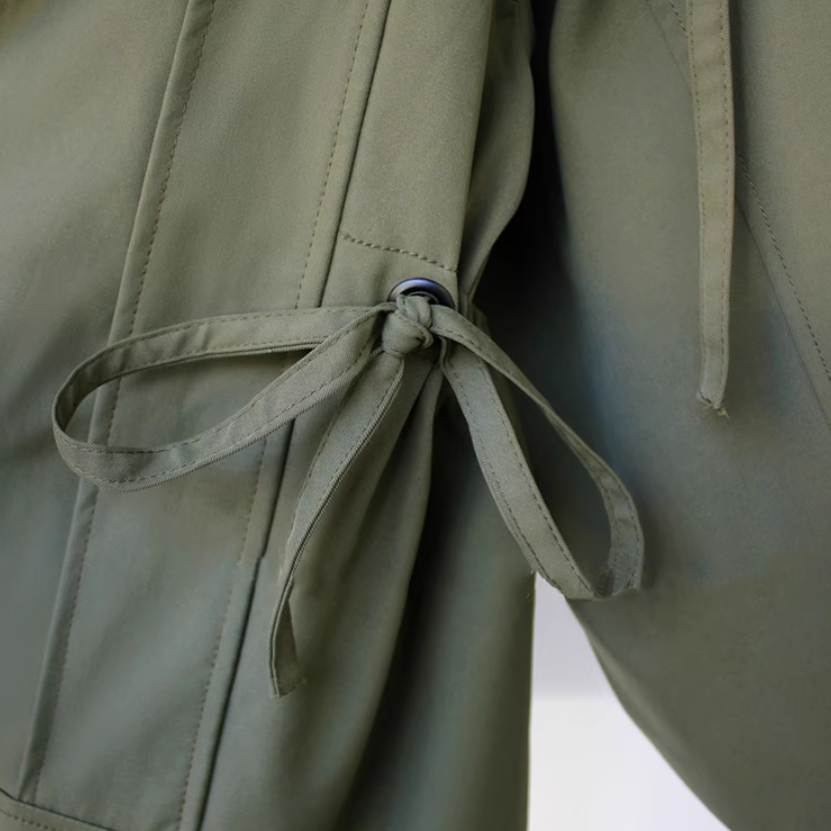 M～4XL 重ね着風 フード付き 配色 ジャケット