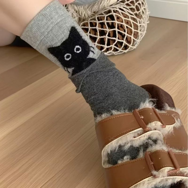 汗吸収 配色 無地 カートゥーン 動物柄 ソックス