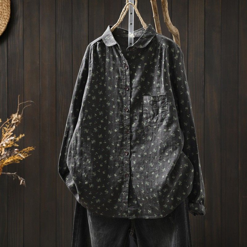 ダブルガーゼ いつもの服に 花を咲かせるブラウス