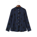 XS～5XL ドット柄 プリント ノーマルスリーブ 長袖 シャツ