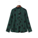 XS～5XL ドット柄 プリント ノーマルスリーブ 長袖 シャツ
