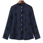 XS～5XL ドット柄 プリント ノーマルスリーブ 長袖 シャツ