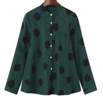 XS～5XL ドット柄 プリント ノーマルスリーブ 長袖 シャツ