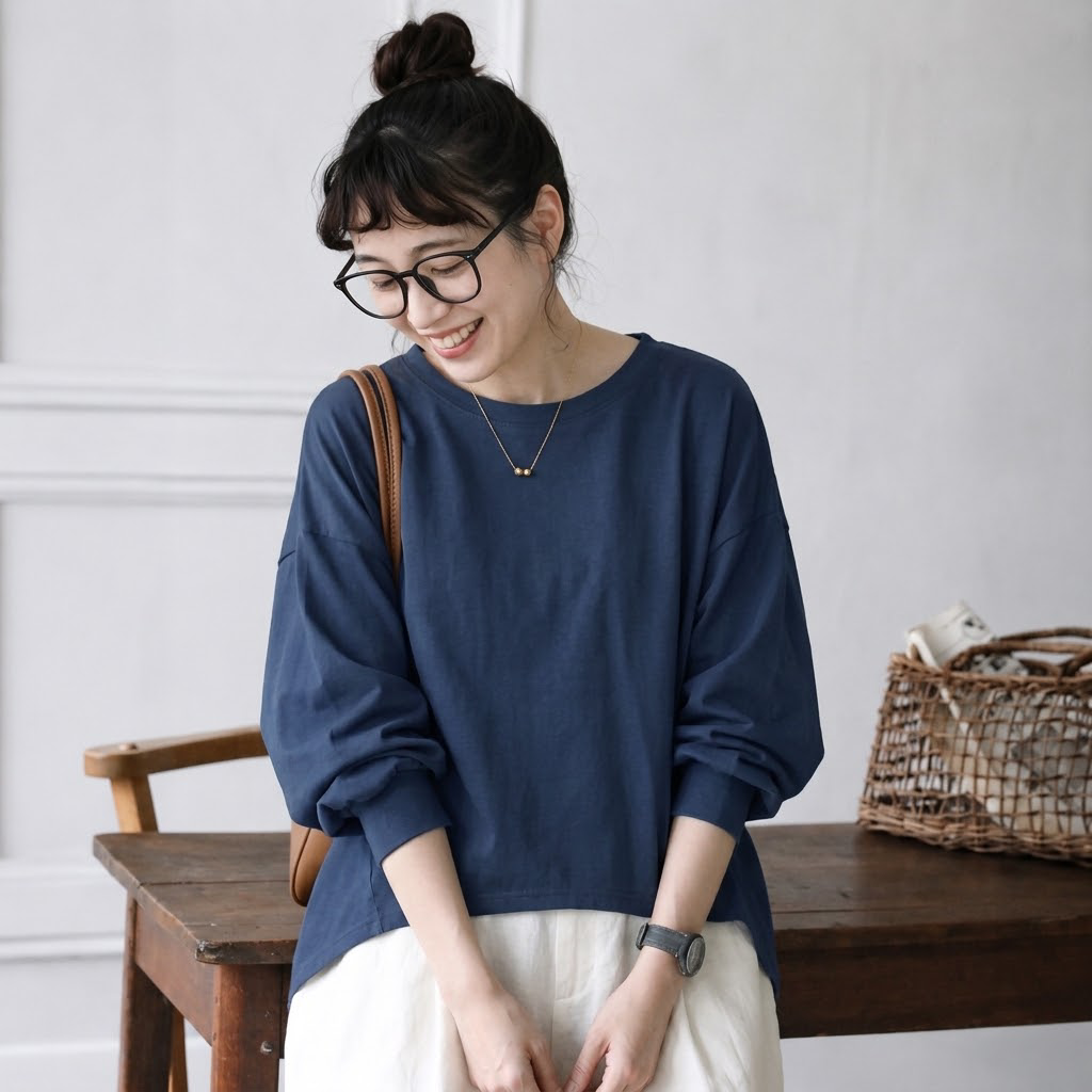 コットン テクスチャ 無地 Tシャツ