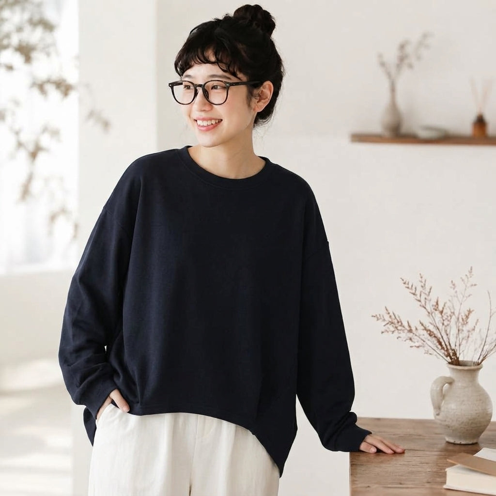 コットン テクスチャ 無地 Tシャツ