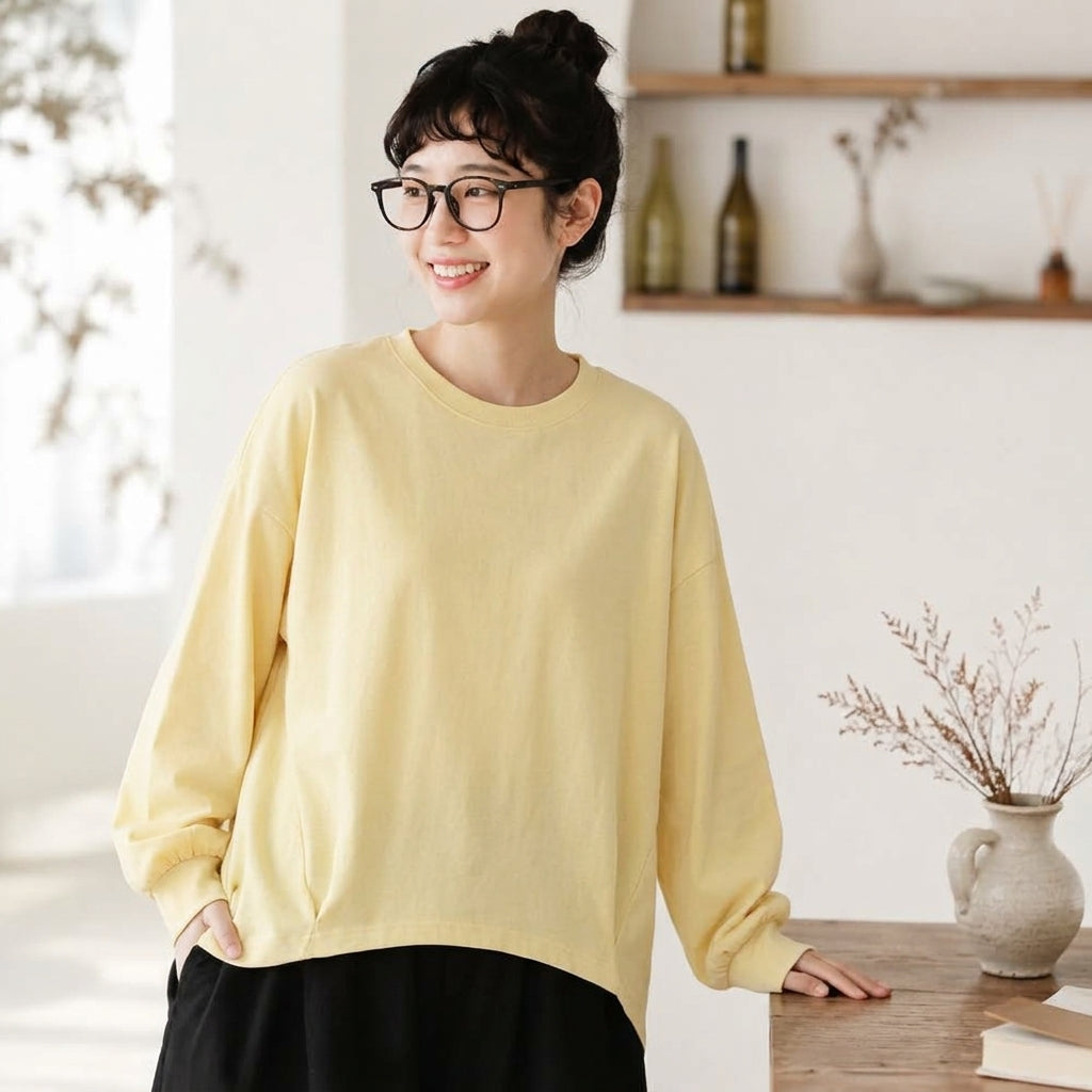 コットン テクスチャ 無地 Tシャツ