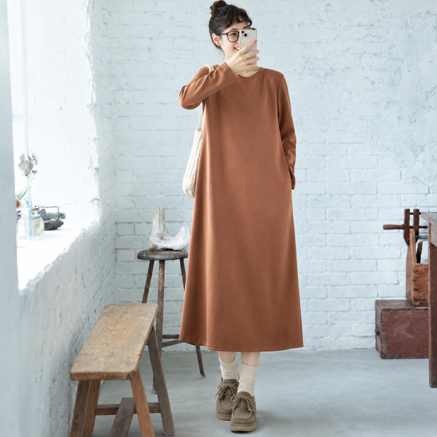 オーバーシルエット ロング丈 ワンピース