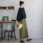 ボリュームスリーブ ワイドパンツ セットアップ