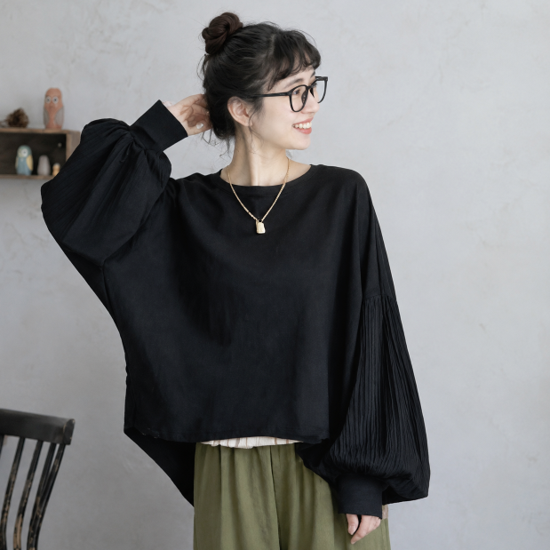 ボリュームスリーブ ワイドパンツ セットアップ