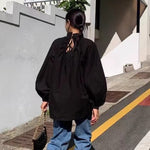 コットン ビッグシルエット ボウタイ シャツ