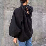 コットン ビッグシルエット ボウタイ シャツ