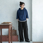 七分袖フードトップス＆ロングパンツ 単品・2点セット
