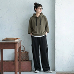 七分袖フードトップス＆ロングパンツ 単品・2点セット