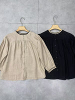 綿麻 長袖 シャツ