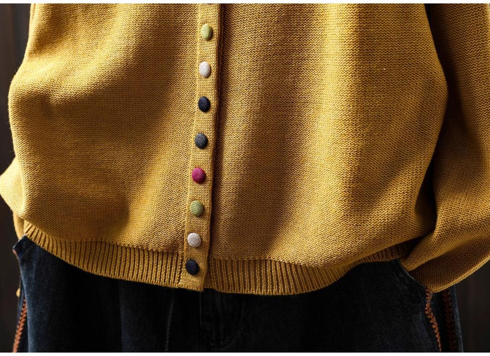 コットン ニット 無地 カーディガン